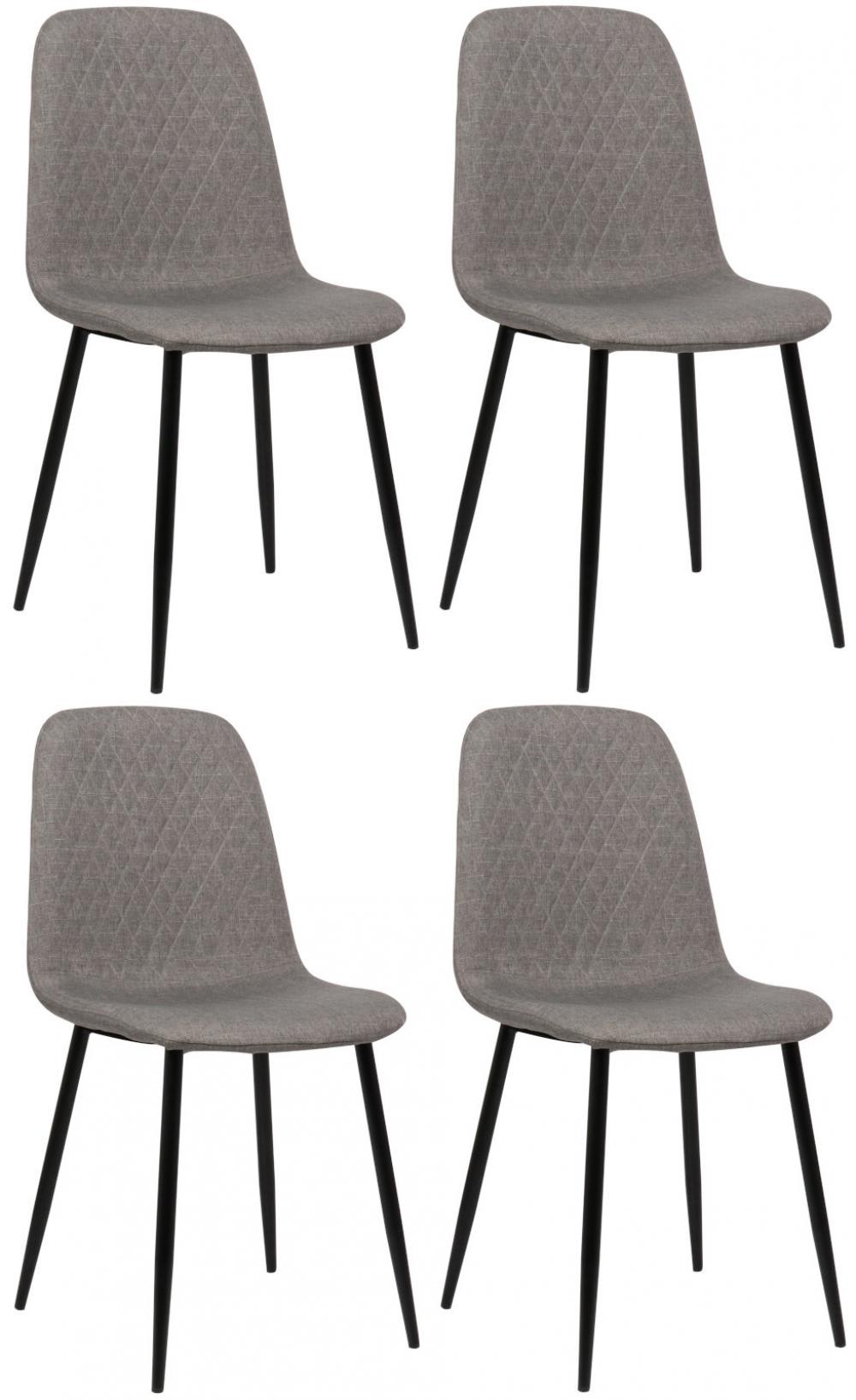 wohnli-moebel-suche-M26086667 Wohnli Möbelsuche - 4er Set Stühle gepolstert Metall-gestell Stoff grau