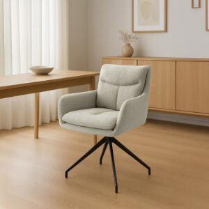 wohnli-moebel-suche-M26086735-1 Esszimmerstuhl mit Füßen aus Metall und Sitz aus Stoff creme 62x83x57cm Stoff Beige CLP Möbel Esszimmermöbel Stühle