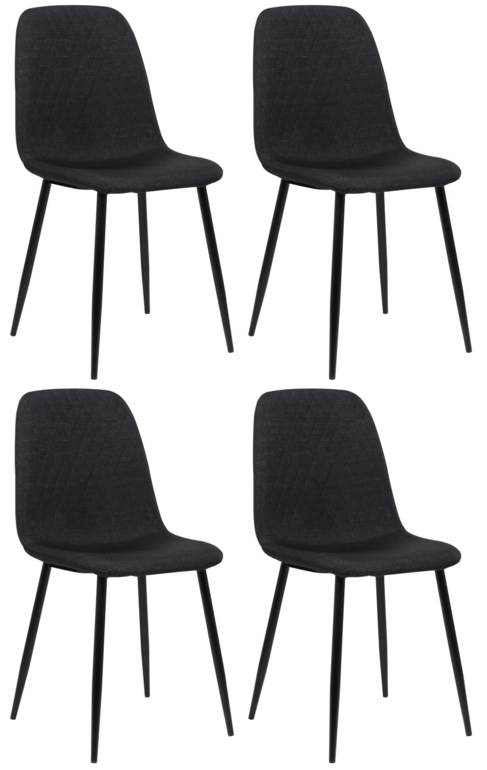 wohnli-moebel-suche-M26086757 Wohnli Möbelsuche - 4er Set Stühle gepolstert Metall-gestell Stoff schwarz