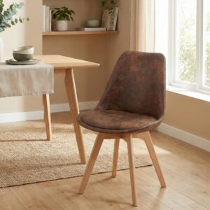 wohnli-moebel-suche-M26086802-1 Esszimmerstuhl mit Sitz aus Kunstleder braun 50x83x49cm PVC - Polyvinlychlorid Braun CLP Möbel Esszimmermöbel Stühle