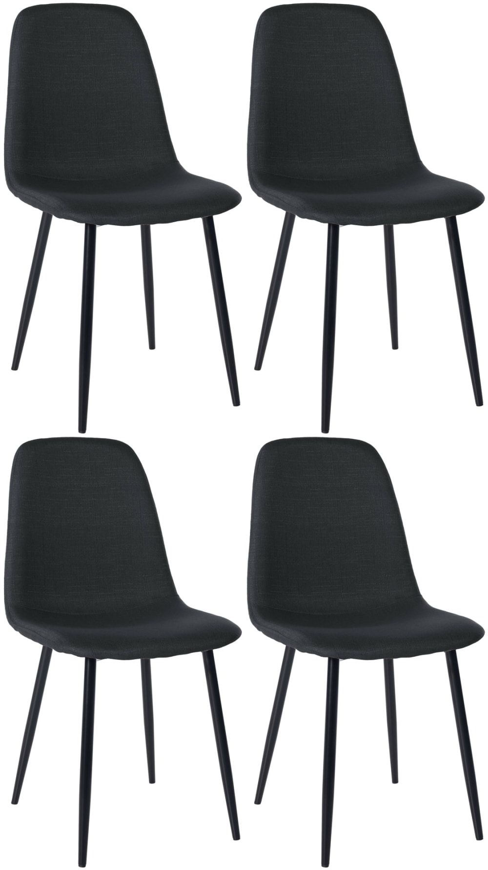 wohnli-moebel-suche-M26086829 Wohnli Möbelsuche - 4er Set Sühle mit Metallgestell und Sitz aus Stoff schwarz