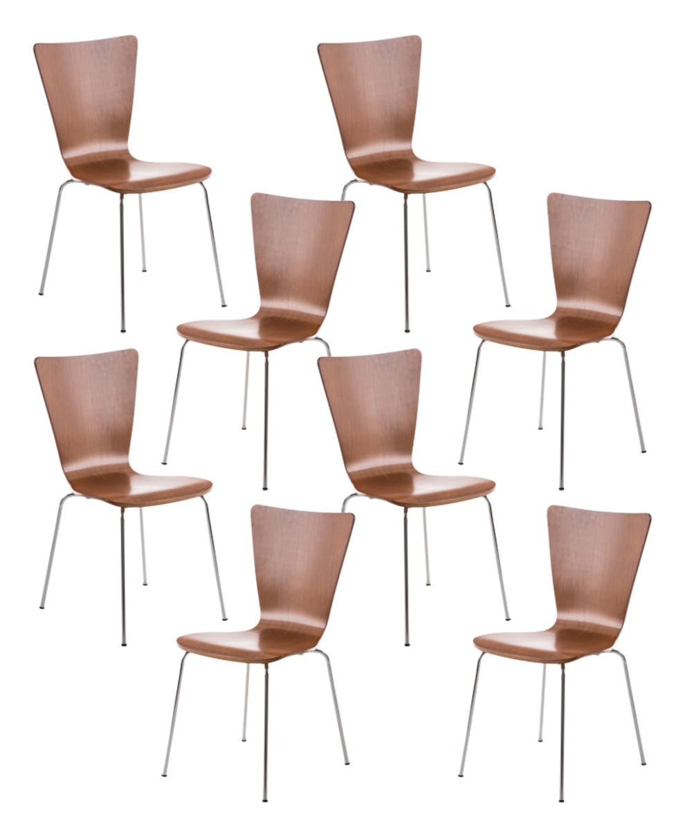 wohnli-moebel-suche-M26086837 Wohnli Möbelsuche - 8er Set Besucherstühle aus Holz braun