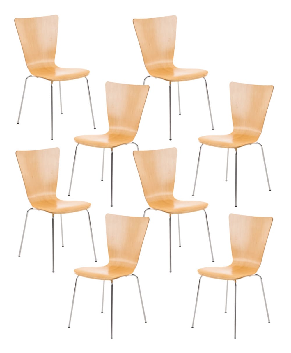 wohnli-moebel-suche-M26086952 Wohnli Möbelsuche - 8er Set Besucherstühle aus Holz natura
