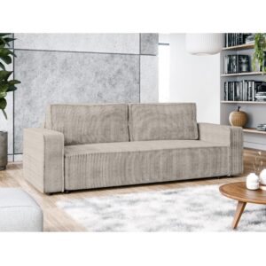 wohnli-moebel-suche-M26087611-1 3-Sitzer-Sofa mit Schlaffunktion und Bettkasten aus Cord in Beige 94x85x238cm Stoff Beige Ax Living Sofas und Sessel Sofas Schlafsofas