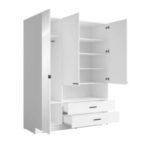wohnli-moebel-suche-M26088657-1 Kleiderschrank Turin mit Türen 158x54x200cm weiß 54x200x158cm Spanplatte Weiß Feldmann-Wohnen Möbel Schlafzimmermöbel Kleiderschränke