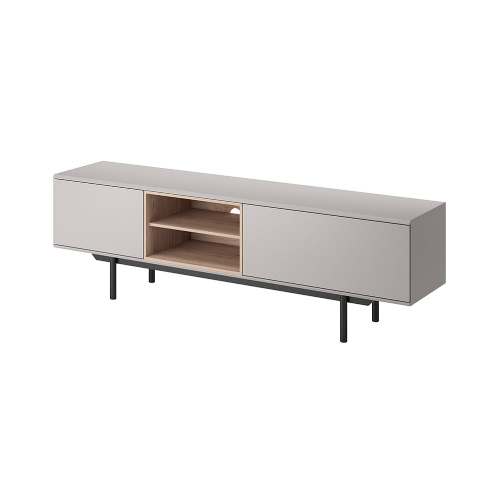 wohnli-moebel-suche-M26088685 Wohnli Möbelsuche - Lowboard Inox mit Türen 175x40x54cm grau / Jackson Hickory