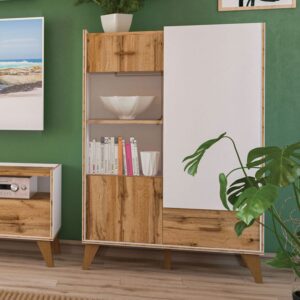wohnli-moebel-suche-M26088690-1 Schublade 81x40x132cm weiß / Eiche Wotan