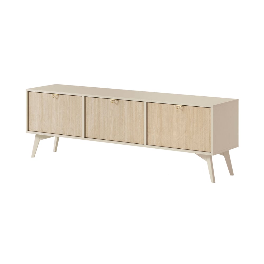 wohnli-moebel-suche-M26088694 Wohnli Möbelsuche - Lowboard Forest mit Klappen beige / Herringbone Skandi 158x38x52cm