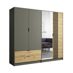 wohnli-moebel-suche-M26088722 Wohnli Möbelsuche - Kleiderschrank Rodgau mit Türen und Schubladen 220x55x202