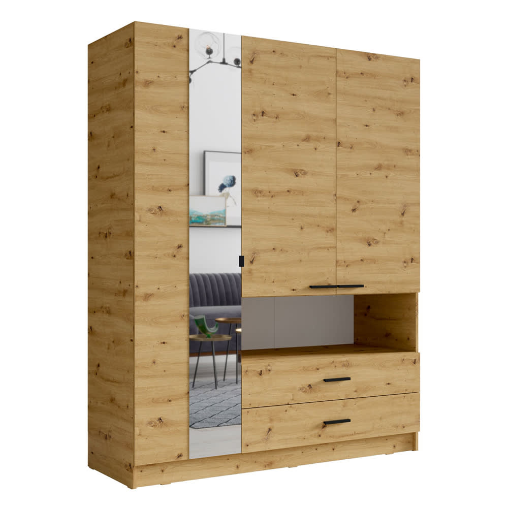 wohnli-moebel-suche-M26088730 Wohnli Möbelsuche - Kleiderschrank Turin mit Türen 158x54x200cm Eiche Artisan