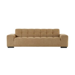 Wohnli Möbelsuche - Gerades 4-Sitzer-Sofa aus hellbraun meliertem Strukturstoff