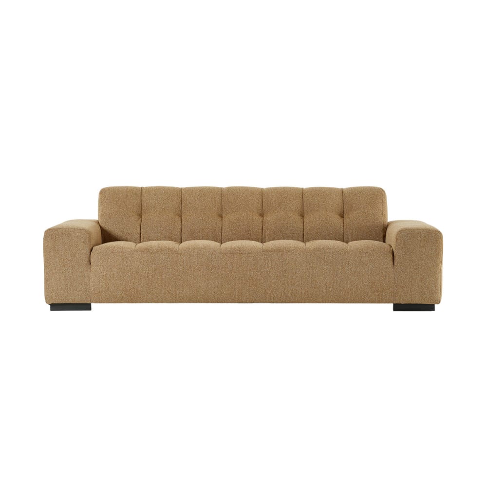 Wohnli Möbelsuche - Gerades 4-Sitzer-Sofa aus hellbraun meliertem Strukturstoff