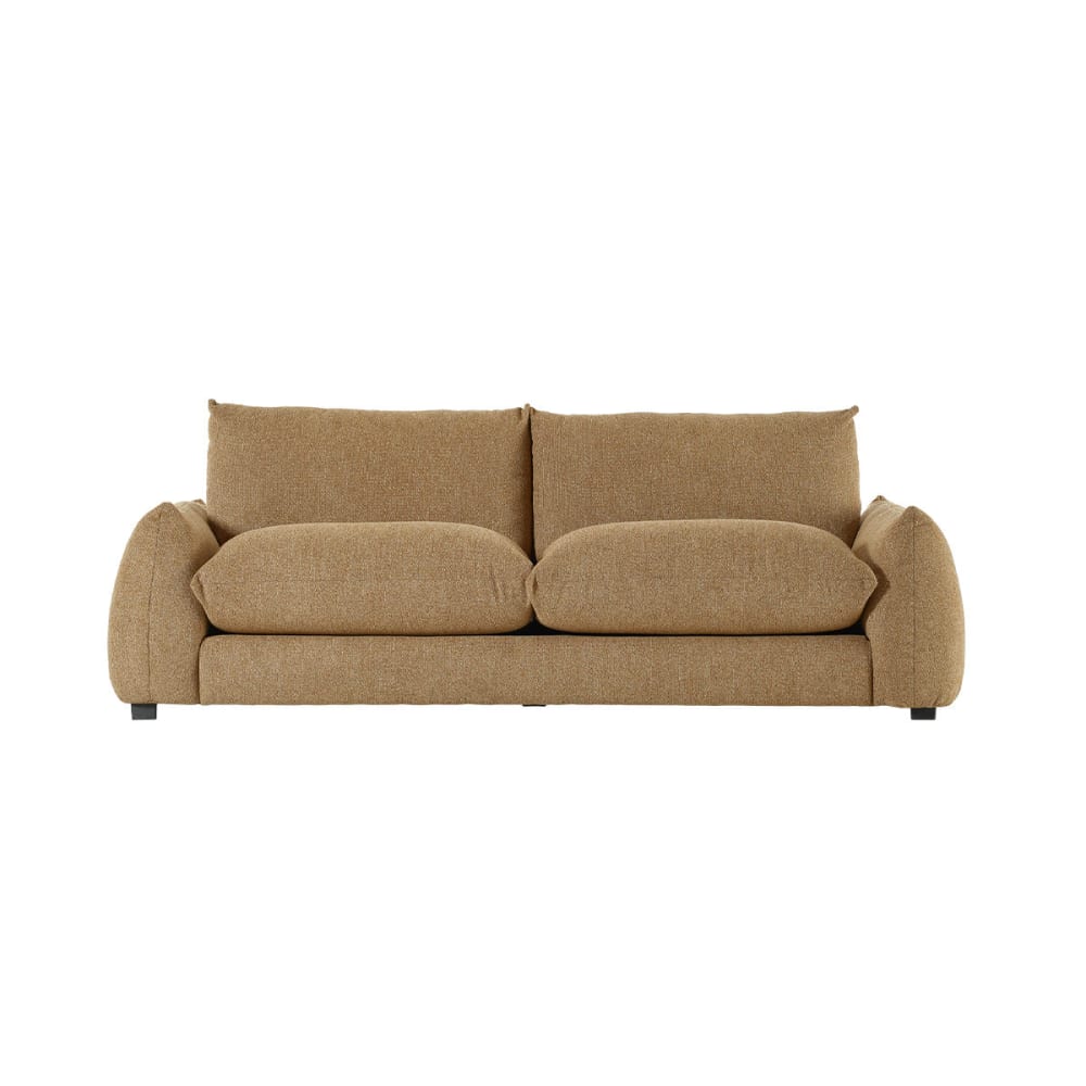 wohnli-moebel-suche-M26089634 Wohnli Möbelsuche - Gerades 3-Sitzer-Sofa aus hellbraunem meliertem Strukturstoff