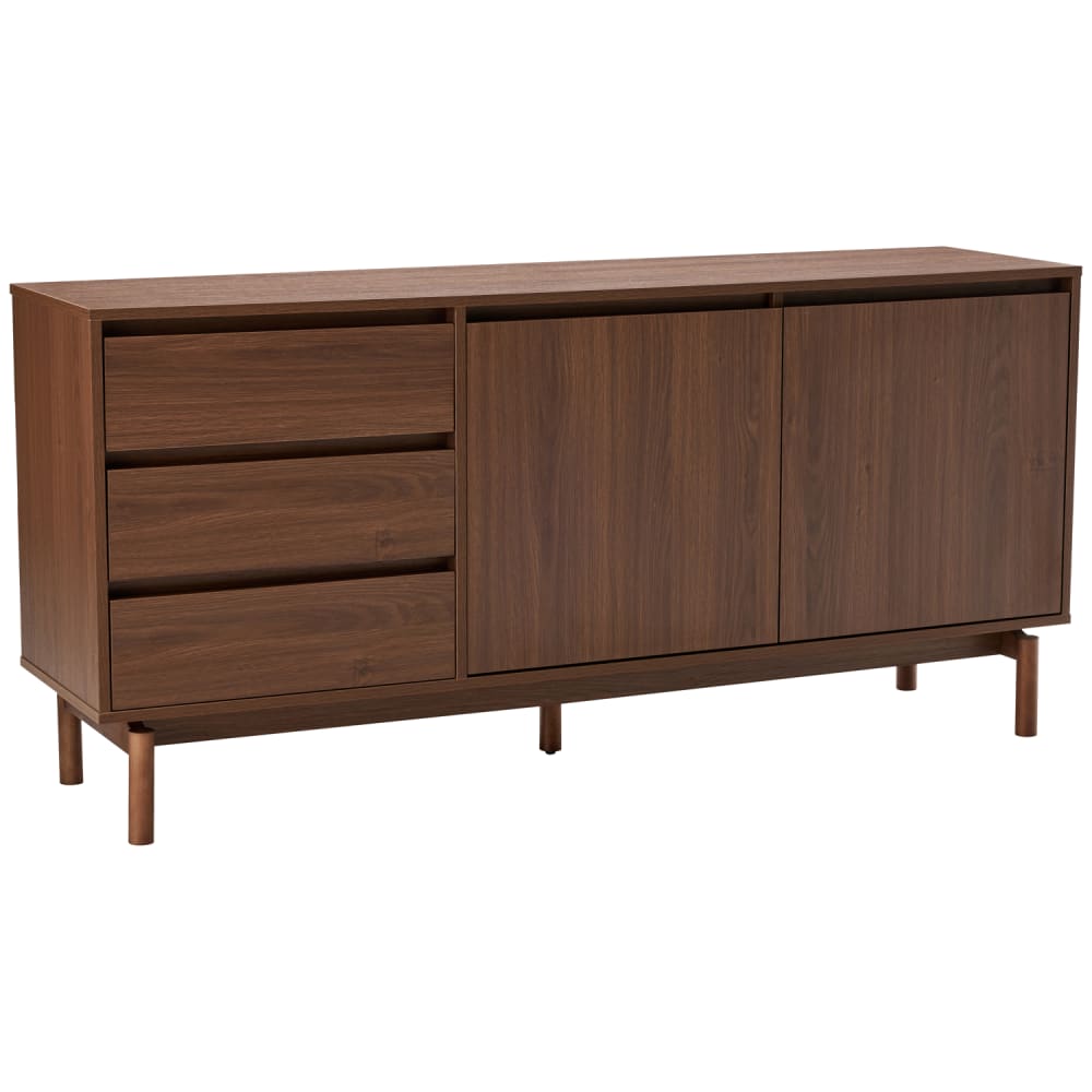 Wohnli Möbelsuche - Dunkles Holzbuffet 2 Türen 3 Schubladen 160cm