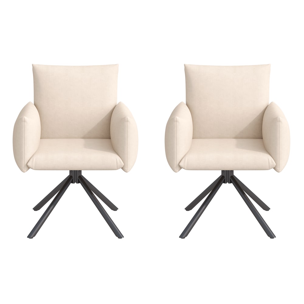 wohnli-moebel-suche-M26089761 Wohnli Möbelsuche - Set aus 2 Drehbaren Samtsesseln mit Armlehnen