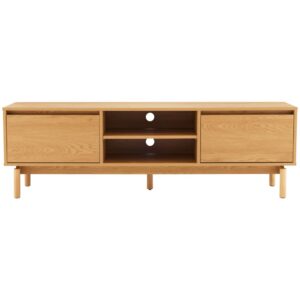 TV-Möbel aus Holz 160cm 2 Türen 160x50x40cm Spanplatte Braun Happy Garden Möbel Wohnzimmermöbel TV-Möbel