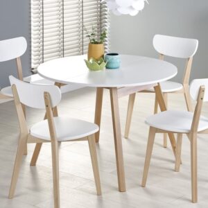 wohnli-moebel-suche-M26090032-1 Set aus 2 skandinavischen Stühlen mit weißen Massivholzbeinen 50x81x45cm Holz Weiß MSO Möbel Esszimmermöbel Stühle