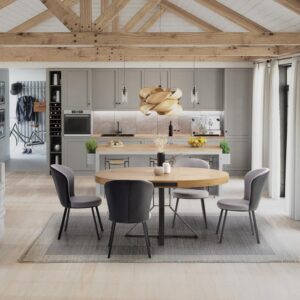 Ausziehbarer Esstisch mit Platte in Eichenoptik 120x80x120cm Holz Braun MSO Möbel Esszimmermöbel Esstische