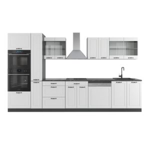 Wohnli Möbelsuche - Küchenzeile mit Hochschrank ohne Arbeitsplatte Weiß Landhaus 350x81