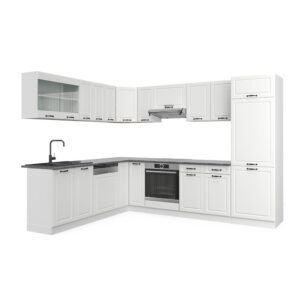 wohnli-moebel-suche-M26090145 Wohnli Möbelsuche - Eckküche ohne Arbeitsplatte Weiß Landhaus/Weiß 287x81.6cm