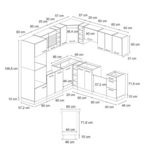 AP Eiche Anthrazit/Goldkraft Eiche 237x81.6cm