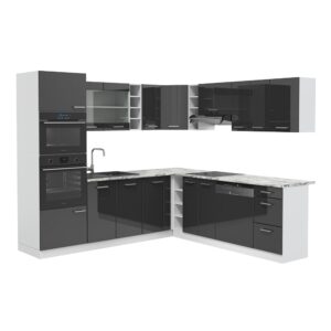 wohnli-moebel-suche-M26090160 Wohnli Möbelsuche - Eckküche ohne Arbeitsplatte Anthrazit Hochglanz 247x81