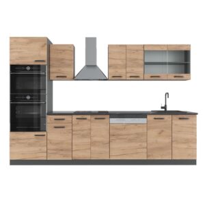 Wohnli Möbelsuche - Küchenzeile ohne Arbeitsplatte Goldkraft Eiche 300x81