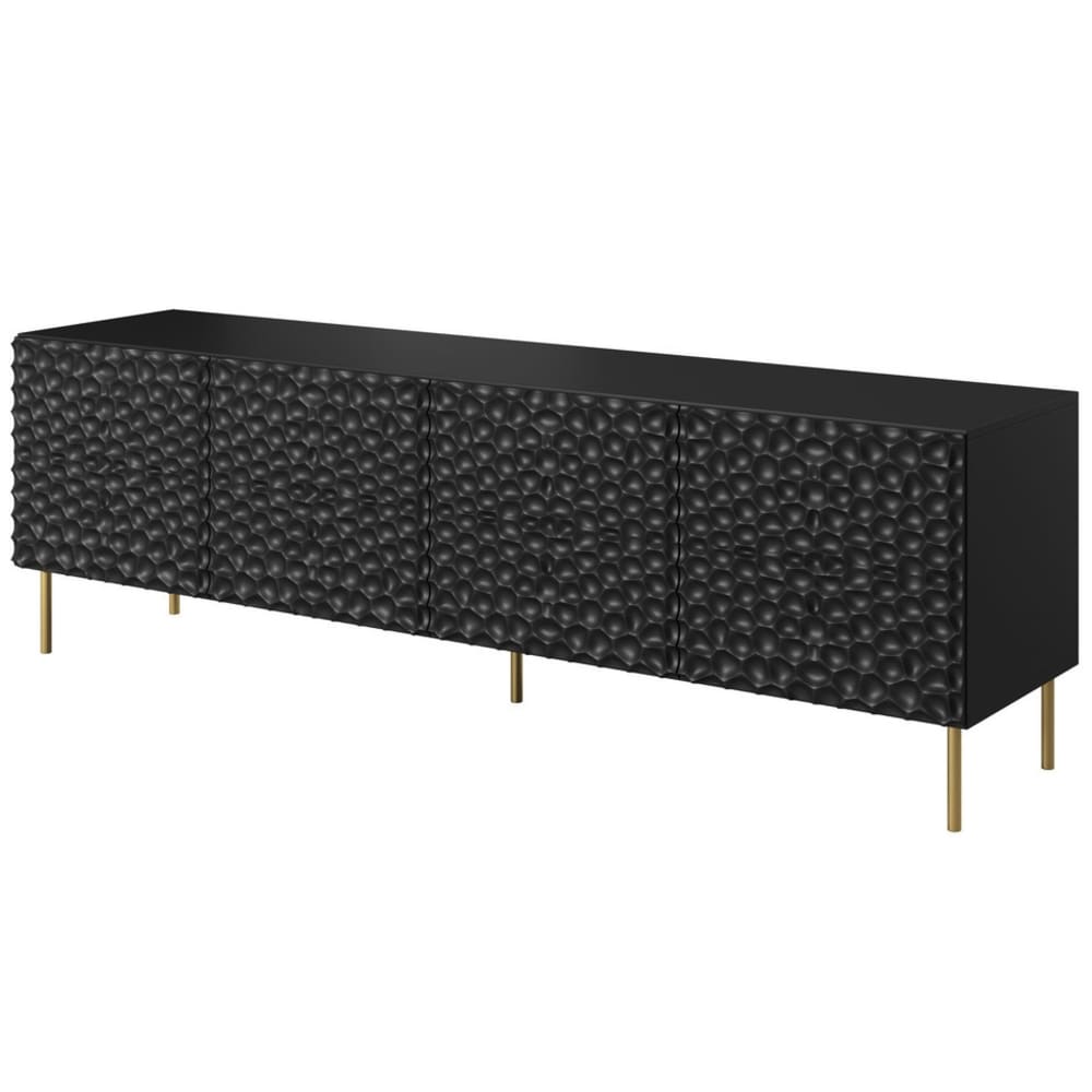 Wohnli Möbelsuche - Niedriges mattschwarzes Designer-Sideboard 190 cm