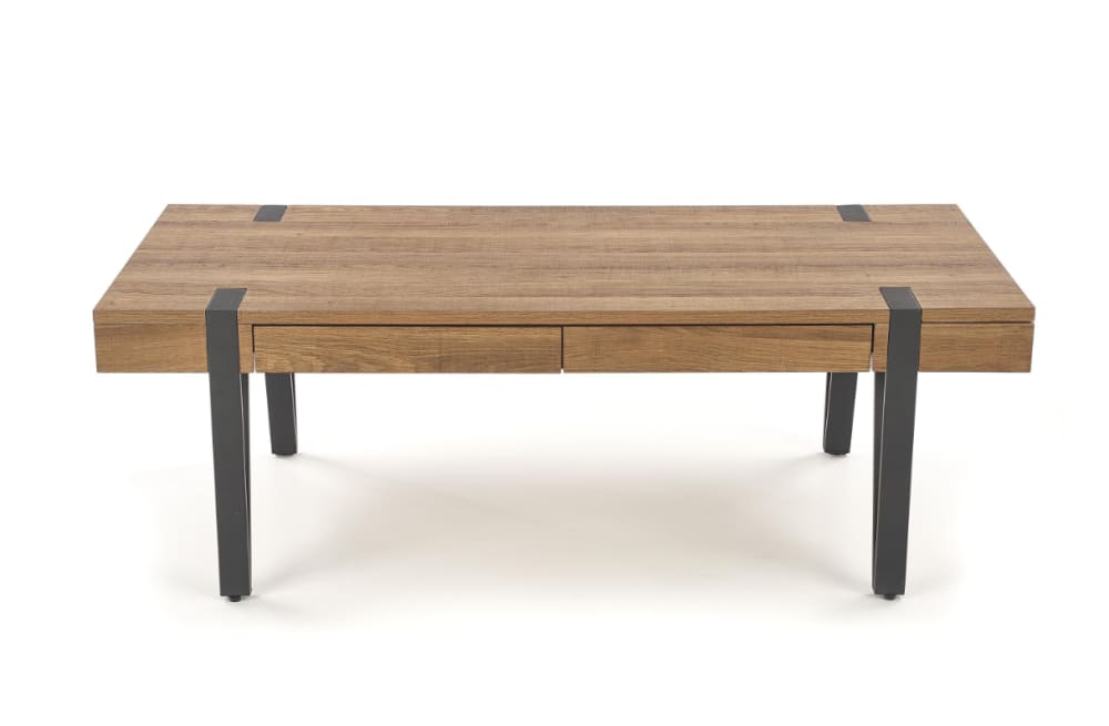wohnli-moebel-suche-M26090267 Wohnli Möbelsuche - Industrieller MDF-Couchtisch mit Holz und schwarzen Schubladen