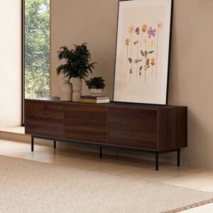wohnli-moebel-suche-M26091753-1 TV-Schrank 3 türen Walnuss-Optik 160x50x40cm Spanplatte Braun HOMN Möbel Wohnzimmermöbel TV-Möbel