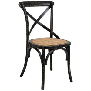Wohnli Möbelsuche - Holzstuhl mit Rattansitzfläche