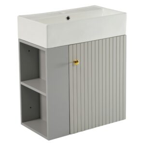 Wohnli Möbelsuche - Waschbeckenunterschrank mit Rillentür & offenem Regal