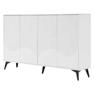 Wohnli Möbelsuche - Sideboard mit 4 Türen im Wellendesign und schwarzen Füßen