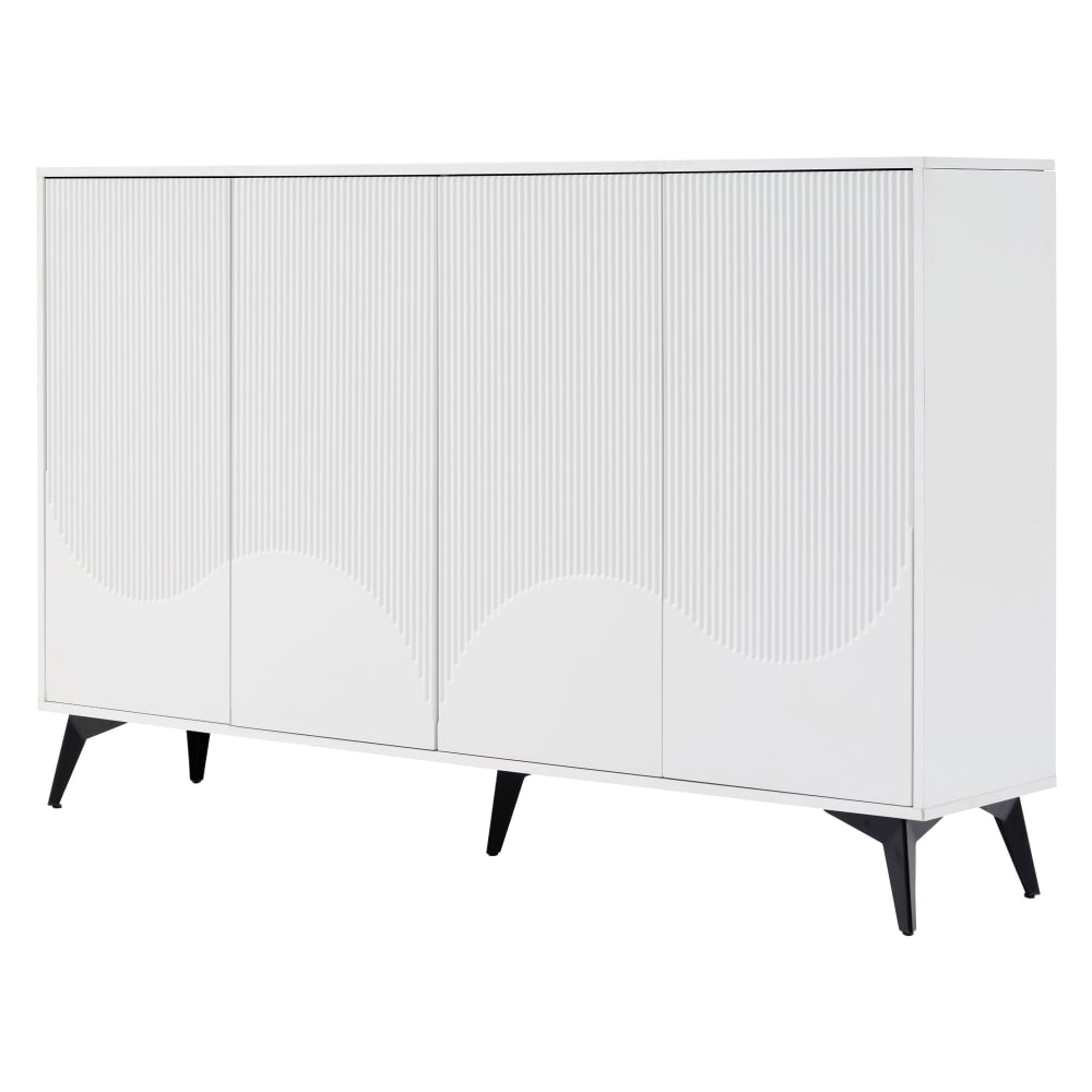 wohnli-moebel-suche-M26093476 Wohnli Möbelsuche - Sideboard mit 4 Türen im Wellendesign und schwarzen Füßen