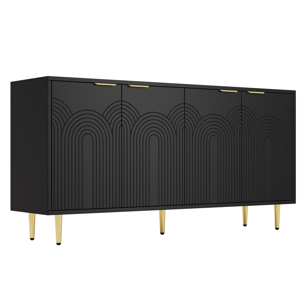 wohnli-moebel-suche-M26093489 Wohnli Möbelsuche - Sideboard mit 4 Türen sowie goldenen Griffen und Füßen