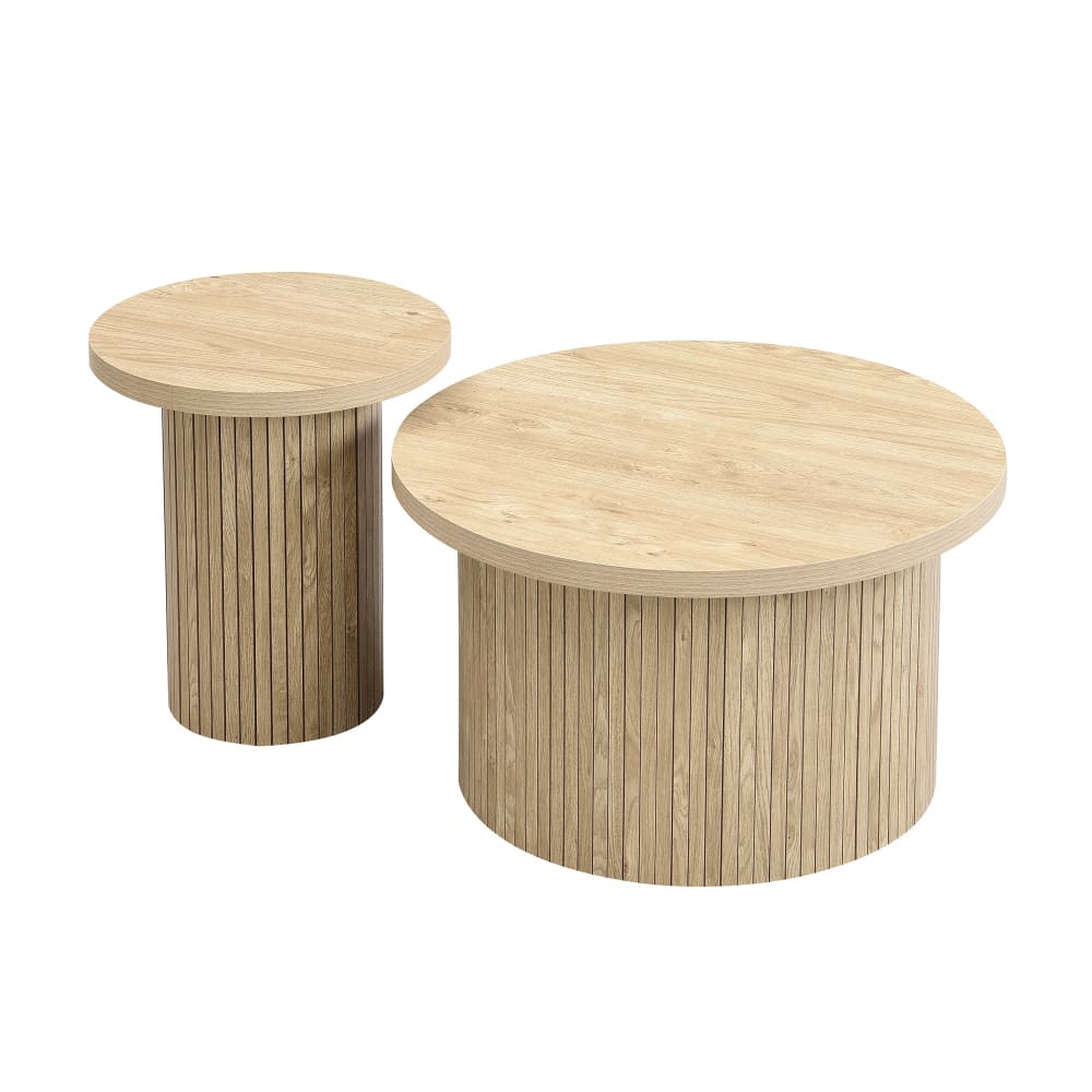 wohnli-moebel-suche-M26093512 Wohnli Möbelsuche - Set aus 2 Runden Couchtischen in Holzoptik