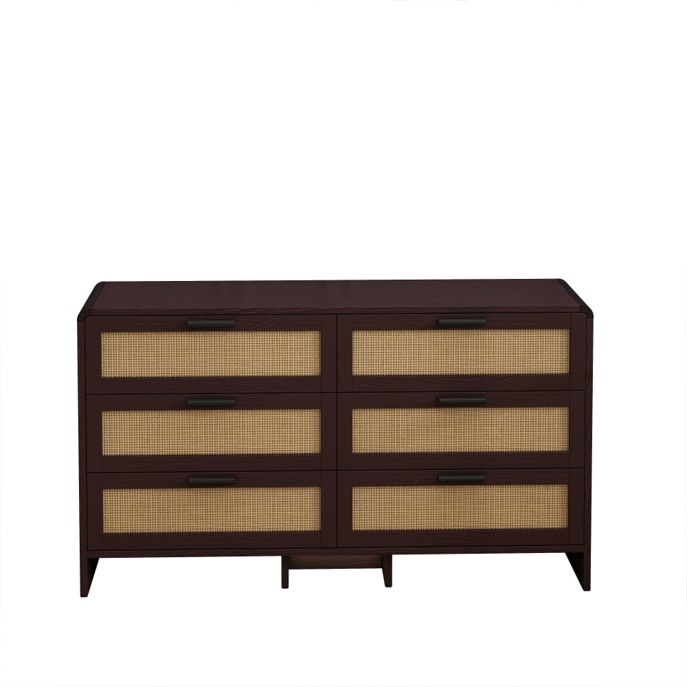 wohnli-moebel-suche-M26093526 Wohnli Möbelsuche - Sideboard in Holz-Optik mit 6 Schubladen aus Rattan