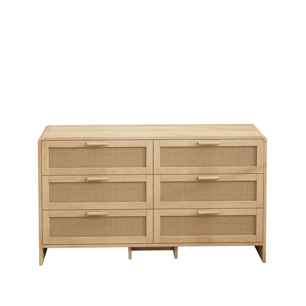 wohnli-moebel-suche-M26093535 Wohnli Möbelsuche - Sideboard aus Rattan im Natur-Stil mit 6 Schubladen