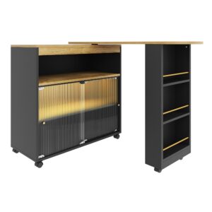 Wohnli Möbelsuche - Drehbarer Bartisch mit LED 138-204x39x105cm