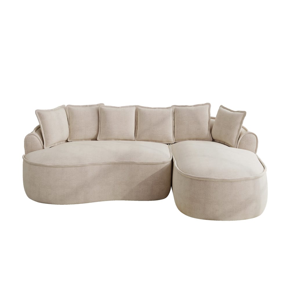 wohnli-moebel-suche-M26093562 Wohnli Möbelsuche - Modulares Ecksofa Chenille Beige ohne Rahmen 252x164cm