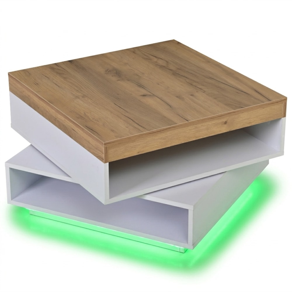 wohnli-moebel-suche-M26093584 Wohnli Möbelsuche - Quadratischer Couchtisch Holzoptik 360° drehbar LED