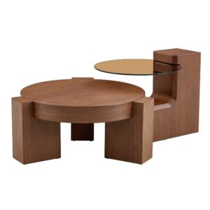 wohnli-moebel-suche-M26093601 Wohnli Möbelsuche - 2er-Set Couchtische in Walnussoptik und Hartglas