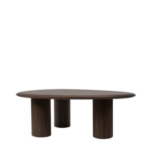 wohnli-moebel-suche-M26094409-1 Design-Couchtisch in Nussbaumoptik mit zylindrischen Beinen 76x36x102cm Holz Braun Koketto Home Möbel Wohnzimmermöbel Couchtische