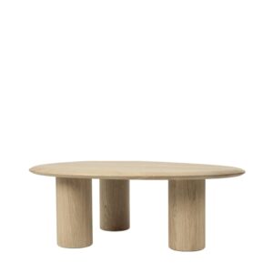 wohnli-moebel-suche-M26094428-1 Design-Couchtisch in Eichenoptik mit zylindrischen Beinen 76x36x102cm Holz Beige Koketto Home Möbel Wohnzimmermöbel Couchtische