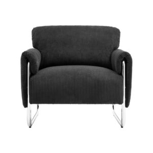 wohnli-moebel-suche-M26094540-1 Vintage-Sessel mit Cordbezug verchromt/anthrazit 81x80x80cm Spanplatte Grau sweeek Sofas und Sessel Sessel, Poufs und Fußbänke Sessel