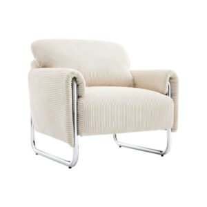wohnli-moebel-suche-M26094541 Wohnli Möbelsuche - Vintage-Sessel mit Cordbezug verchromt/antikweiß