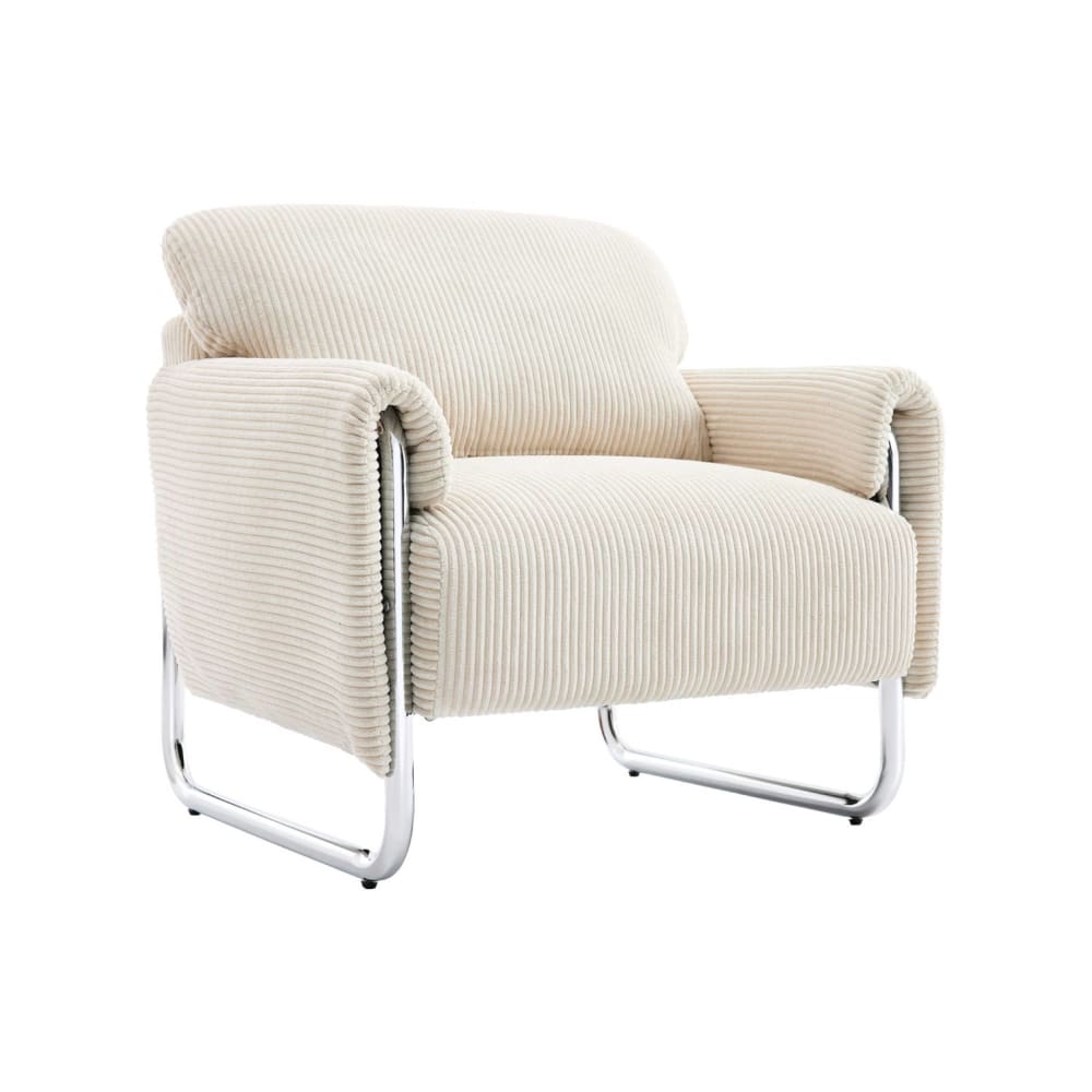 wohnli-moebel-suche-M26094541 Wohnli Möbelsuche - Vintage-Sessel mit Cordbezug verchromt/antikweiß