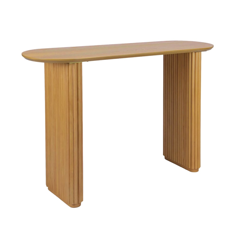 wohnli-moebel-suche-M26094551 Wohnli Möbelsuche - Ovale Konsole aus Heveaholz mit Eichenfurnier natur