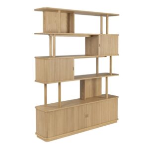 wohnli-moebel-suche-M26094652 Wohnli Möbelsuche - Praktisches Bücherregal aus Naturholz mit Schiebetüren