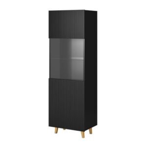 wohnli-moebel-suche-M26094680 Wohnli Möbelsuche - Mattschwarze Designer-Vitrine 182 x 60 cm